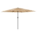 Parasol ogrodowy na stalowym słupku, brązowy, 288x288x225 cm