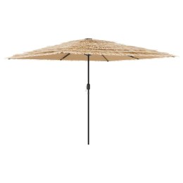 Parasol ogrodowy na stalowym słupku, brązowy, 288x288x225 cm