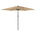 Parasol ogrodowy na stalowym słupku, brązowy, 288x288x225 cm