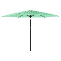 Parasol ogrodowy na stalowym słupku, zielony, 288x288x225 cm