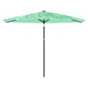 Parasol ogrodowy na stalowym słupku, zielony, 288x288x225 cm