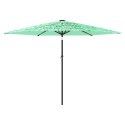 Parasol ogrodowy na stalowym słupku, zielony, 288x288x225 cm