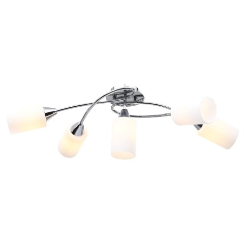 Lampa sufitowa z ceramicznymi kloszami na 5 żarówek E14, biała