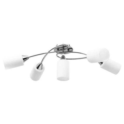 Lampa sufitowa z ceramicznymi kloszami na 5 żarówek E14, biała