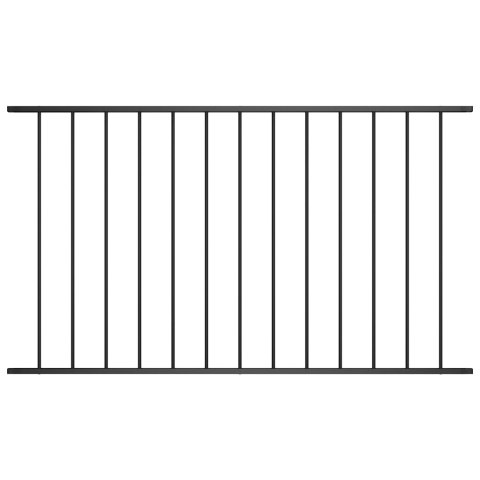 Panel ogrodzeniowy, kryta proszkowo stal, 1,7x1,25 m, czarny