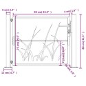 Furtka ogrodowa, antracytowa, 105x80 cm, stal, motyw trawy #