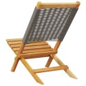 Składane krzesła ogrodowe, 6 szt, szare, lite drewno akacjowe
