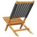 Składane krzesła ogrodowe, 8 szt, czarne, lite drewno akacjowe