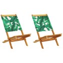 Składane krzesła ogrodowe, 8 szt, zielona tkanina i drewno