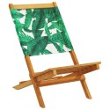 Składane krzesła ogrodowe, 8 szt, zielona tkanina i drewno