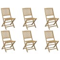 Składane krzesła ogrodowe, 6 szt, 48,5x57x90 cm, akacja