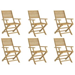 Składane krzesła ogrodowe, 6 szt, 54,5x61,5x86,5 cm, akacja