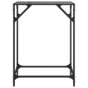 Stolik kawowy z czarnym, szklanym blatem, 60x35x81 cm, stal