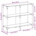 Stolik konsolowy z czarnym, szklanym blatem, 98x30x81 cm, stal