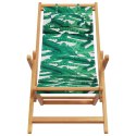Składane krzesło plażowe, wzór w liście, eukaliptus i tkanina