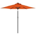 Parasol ogrodowy LED, stalowy słupek, terakota, 225x225x212 cm