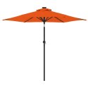 Parasol ogrodowy LED, stalowy słupek, terakota, 225x225x212 cm