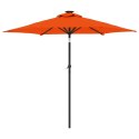 Parasol ogrodowy LED, stalowy słupek, terakota, 225x225x212 cm