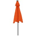 Parasol ogrodowy LED, stalowy słupek, terakota, 225x225x212 cm