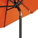 Parasol ogrodowy LED, stalowy słupek, terakota, 225x225x212 cm