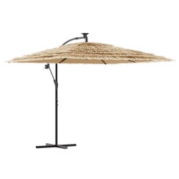 Parasol ogrodowy na stalowym słupku, brązowy, 269x269x235 cm