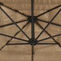 Parasol ogrodowy na stalowym słupku, brązowy, 269x269x235 cm