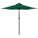 Parasol ogrodowy na stalowym słupku, zielony, 225x225x212 cm