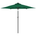 Parasol ogrodowy na stalowym słupku, zielony, 225x225x212 cm