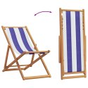 Składane krzesła plażowe, 2 szt, niebiesko-białe