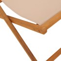 Składane krzesła plażowe, 2 szt, taupe, tkanina i lite drewno