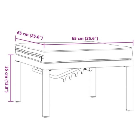 Stołek ogrodowy z poduszką, czarny, aluminium