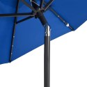 Parasol ogrodowy LED, stalowy słupek, lazurowy, 225x225x212 cm