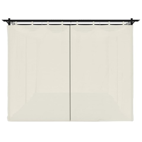 Altana ogrodowa z zasłonami, kremowa, 6x3 m, stal