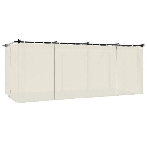 Altana ogrodowa z zasłonami, kremowa, 6x3 m, stal