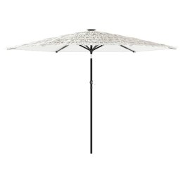 Parasol ogrodowy na stalowym słupku, biały, 288x288x225 cm