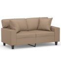 2-osobowa sofa z poduszkami, cappuccino, 120 cm, sztuczna skóra