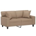 2-osobowa sofa z poduszkami, cappuccino, 120 cm, sztuczna skóra