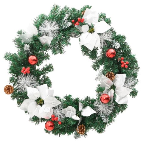 Wieniec świąteczny z lampkami LED, zielony, 60 cm, PVC