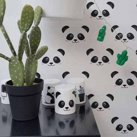 Tapeta Panda, biała, 67100