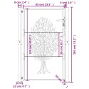 Furtka ogrodowa, antracytowa, 105x130 cm, stal, motyw drzewa