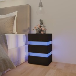 Szafka nocna z LED, czarna 45x35x67 cm, materiał drewnopochodny