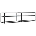 Szafka pod TV, biały marmur, 160x40x40,5 cm, szkło hartowane