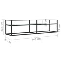 Szafka pod TV, biały marmur, 160x40x40,5 cm, szkło hartowane