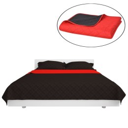 Dwustronna pikowana narzuta na łóżko czerwono-częściowyarna 220x240 cm