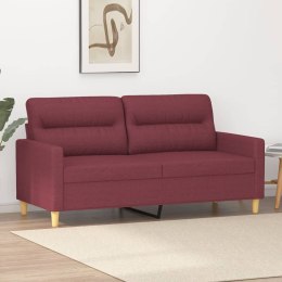 Sofa 2-osobowa, winna czerwień, 140 cm, tapicerowana tkaniną