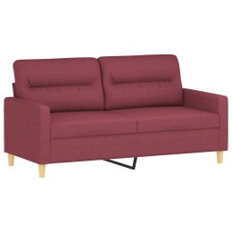 Sofa 2-osobowa, winna czerwień, 140 cm, tapicerowana tkaniną