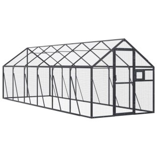 Woliera, antracytowa, 1,79x6x1,85 m, aluminium