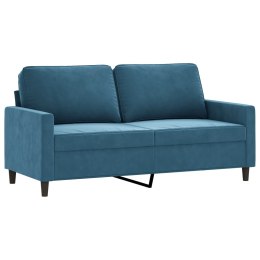 Sofa 2-osobowa, niebieski, 140 cm, tapicerowana aksamitem