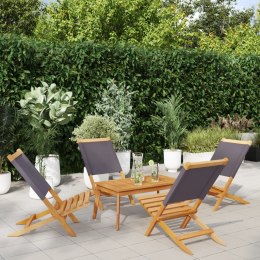 Składane krzesła ogrodowe, 4 szt, antracytowa tkanina i drewno
