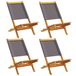 Składane krzesła ogrodowe, 4 szt, antracytowa tkanina i drewno